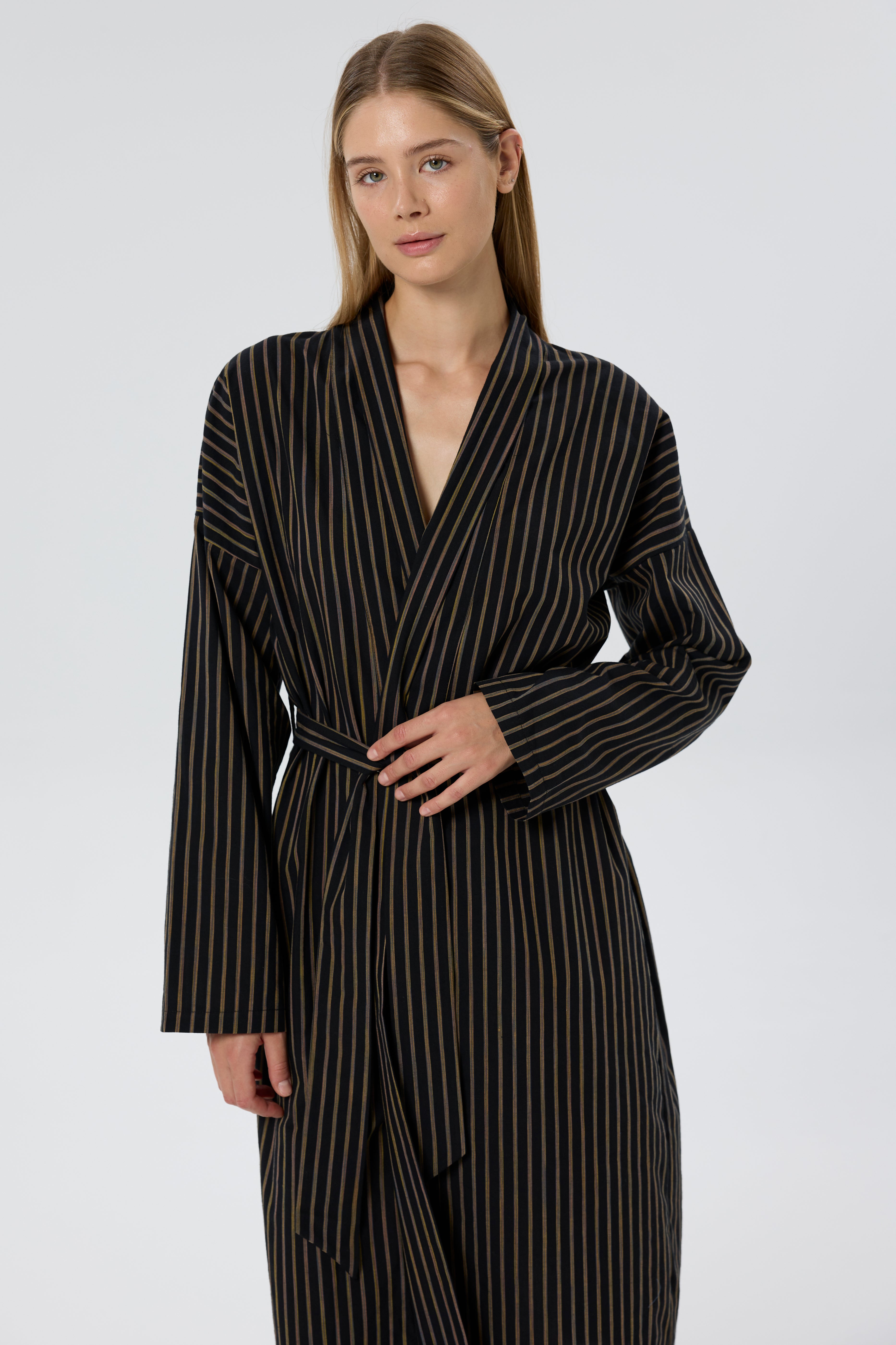 Hollywood Robe | Black Striped