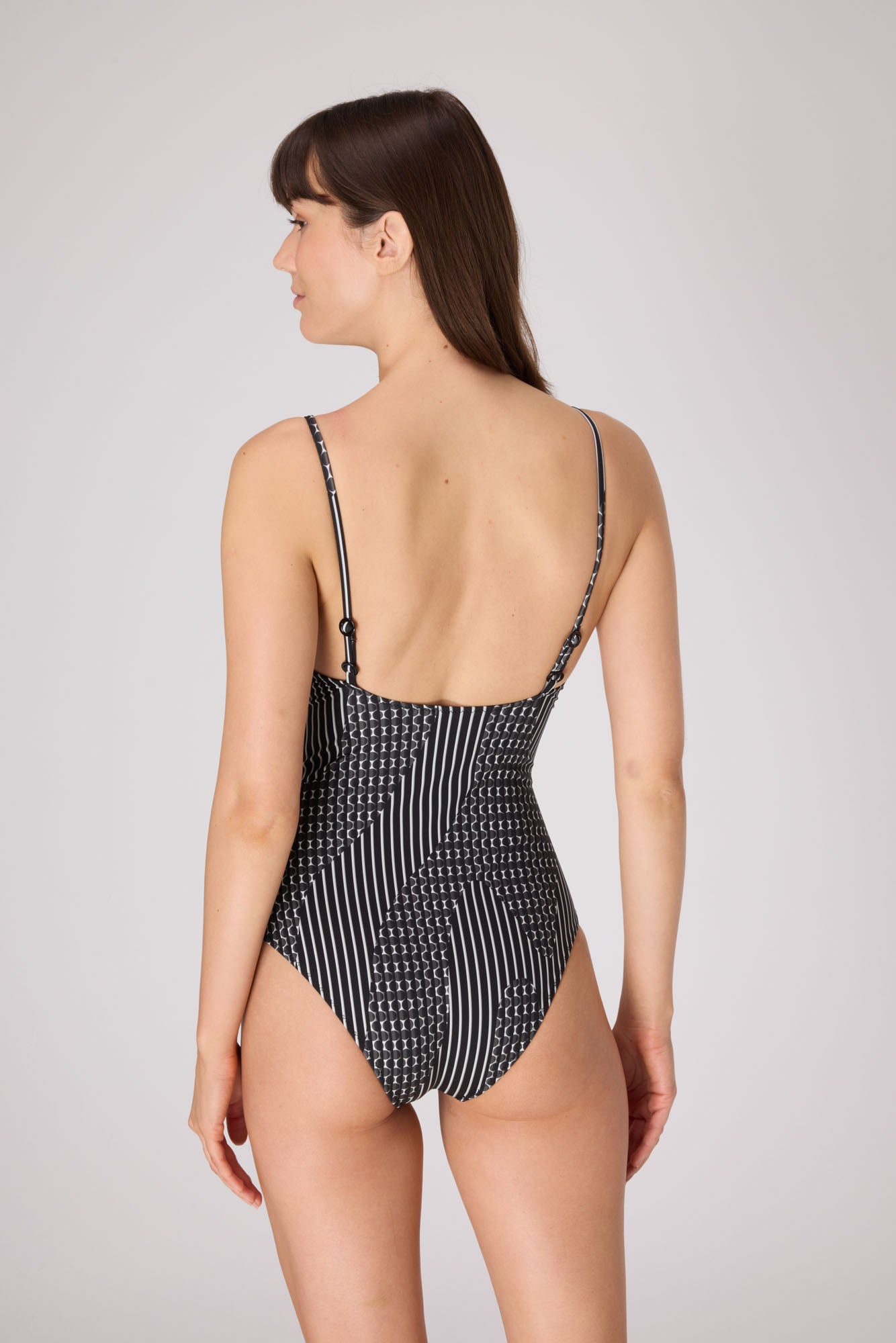Ligne Libre Triangle One Piece Suit | Black Print