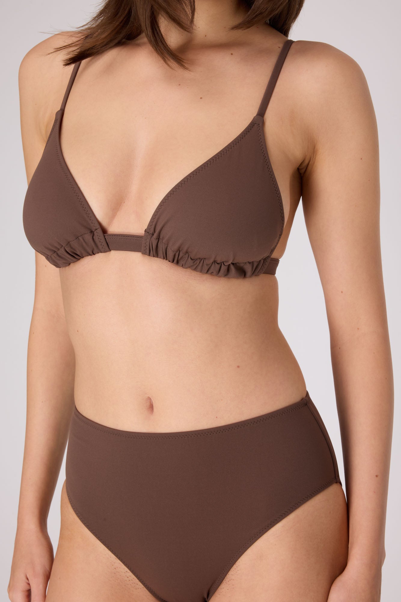 Essential High Waist Bikini Bottom | Choco