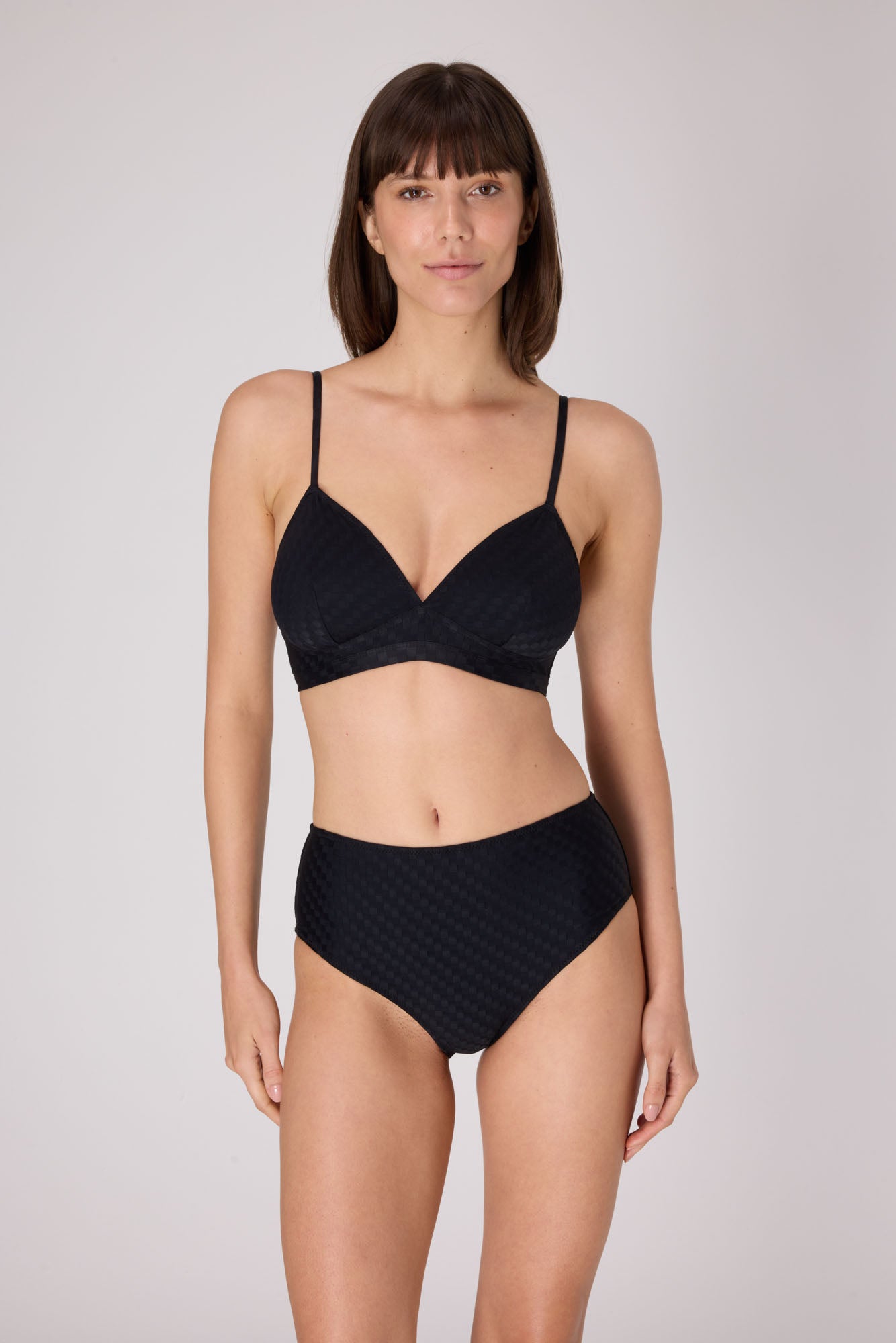 Mosaic High Waist Bikini Bottom | Black