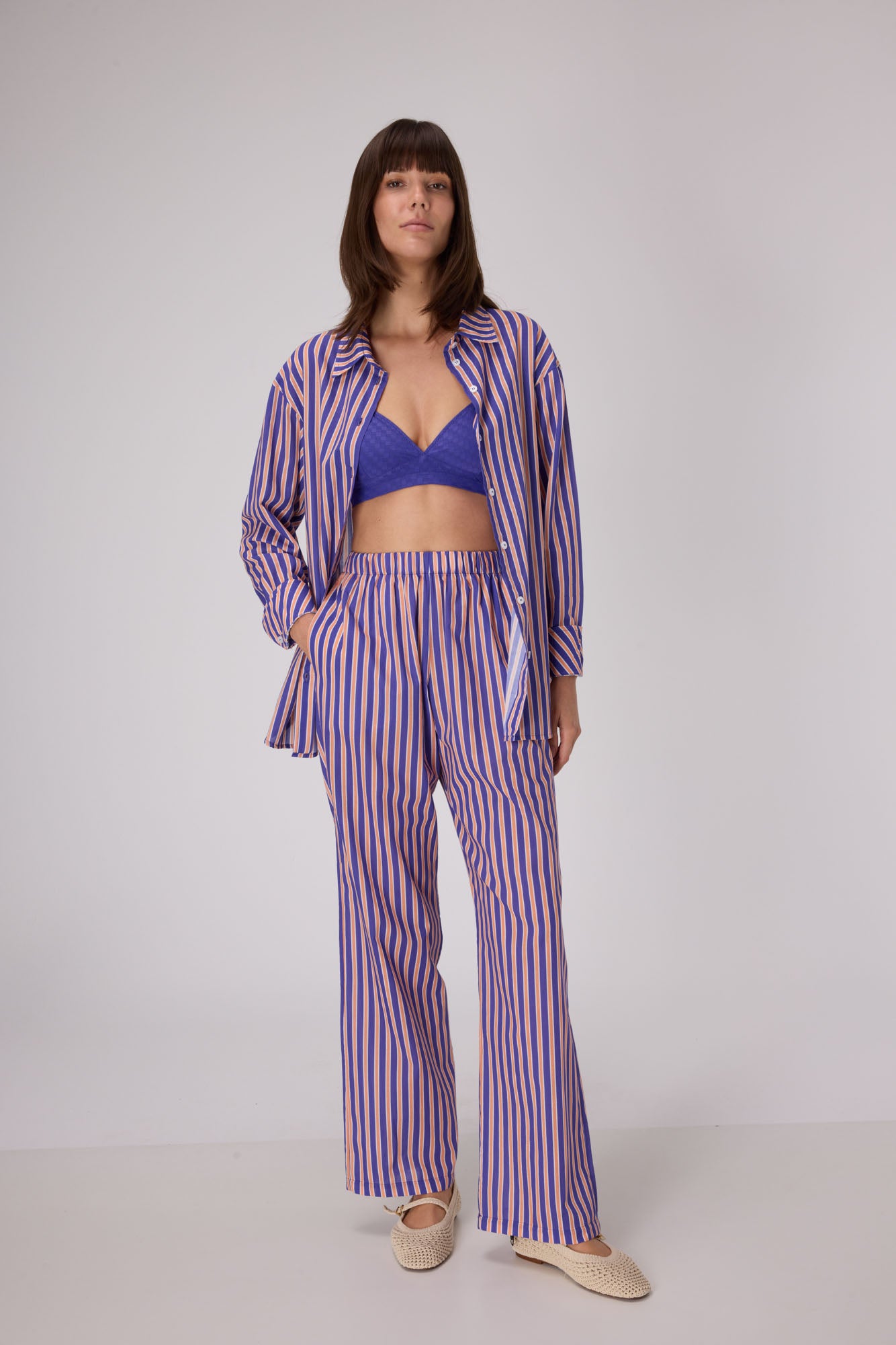 Porto Relaxed Shirt | Iris / Persimmon