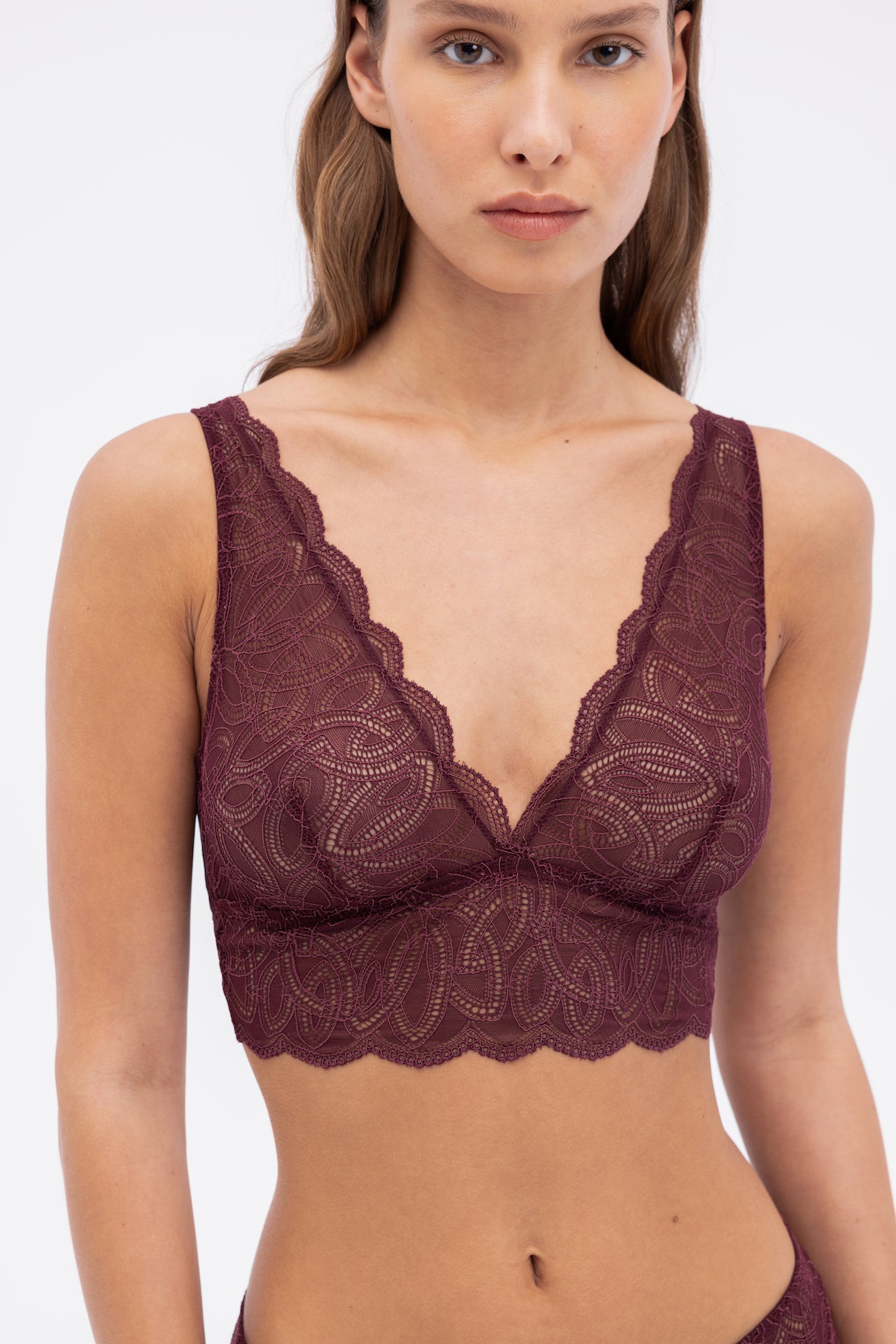 Dahlia Soft Plunge Bra | Cherry Lacquer
