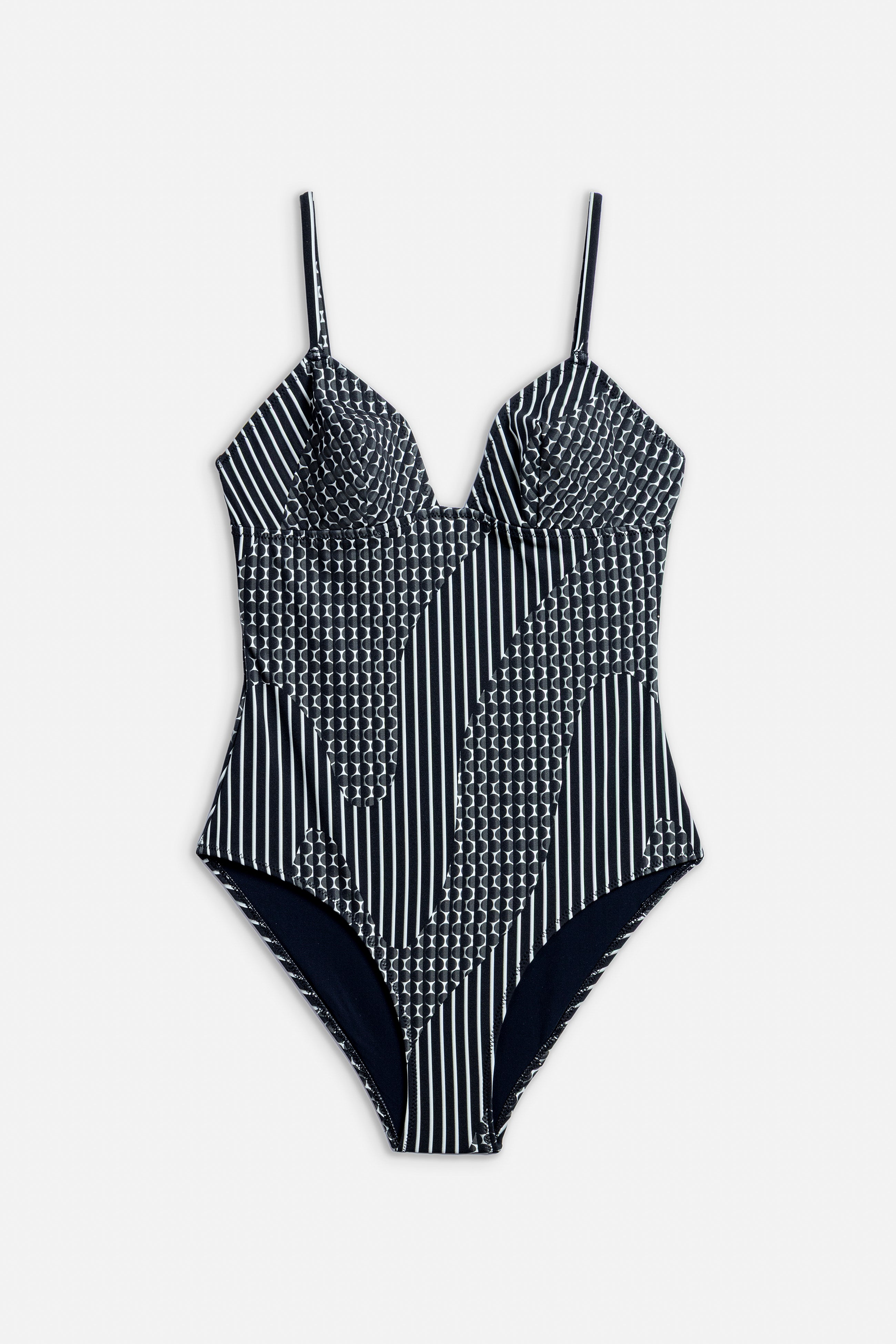 Ligne Libre Triangle One Piece Suit | Black Print