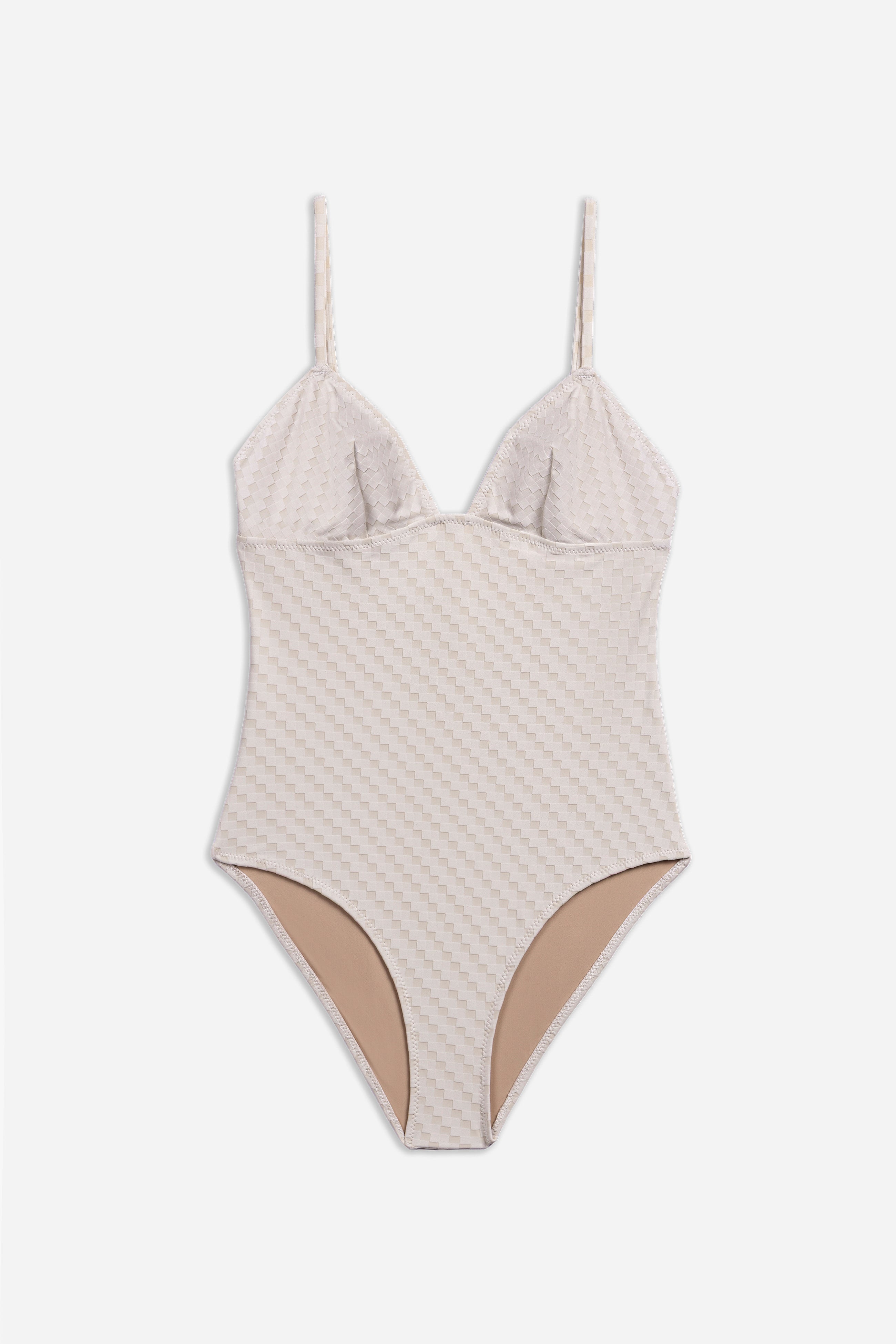 Mosaic Triangle Cup One Piece Suit | Cream