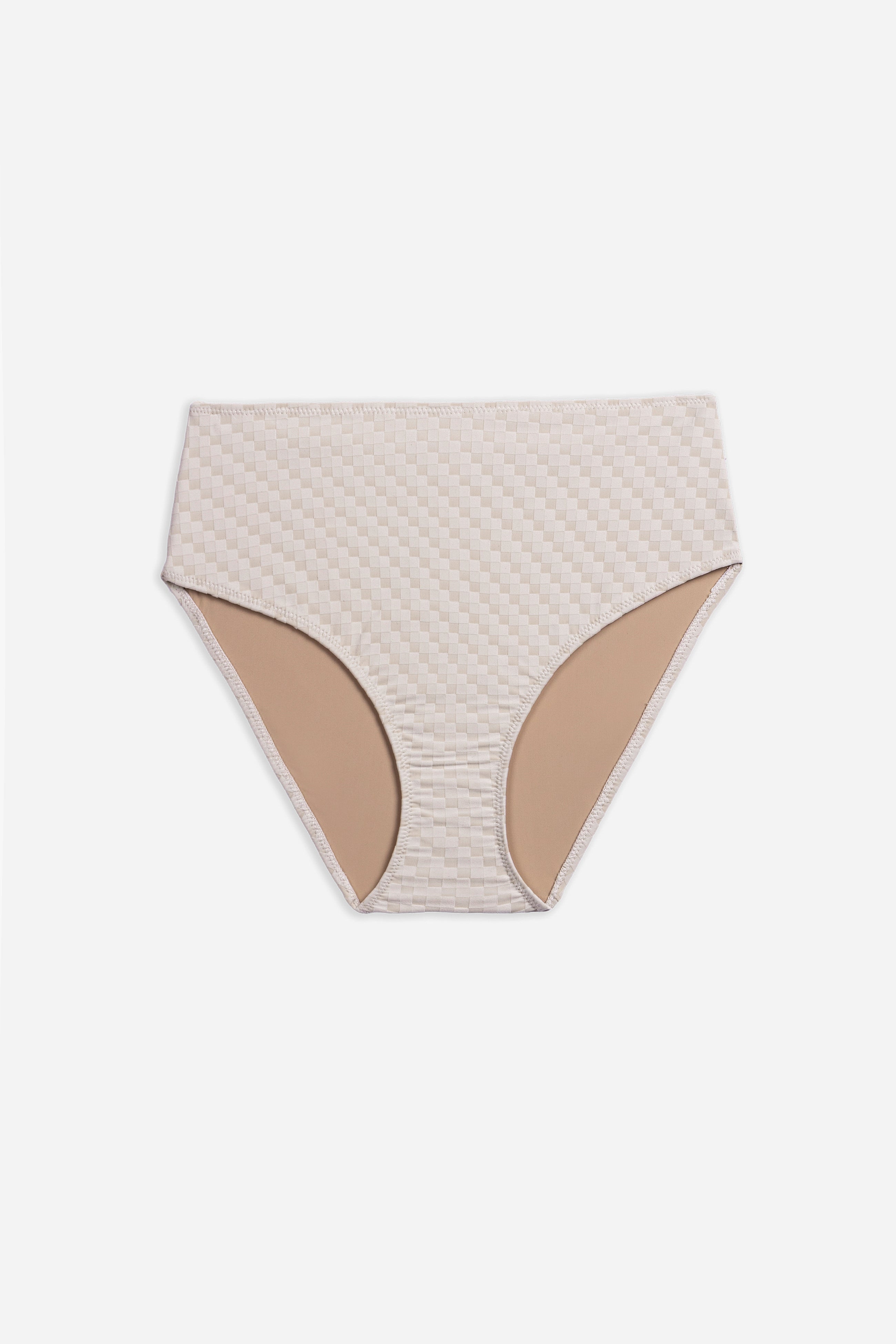 Mosaic High Waist Bikini Bottom | Cream