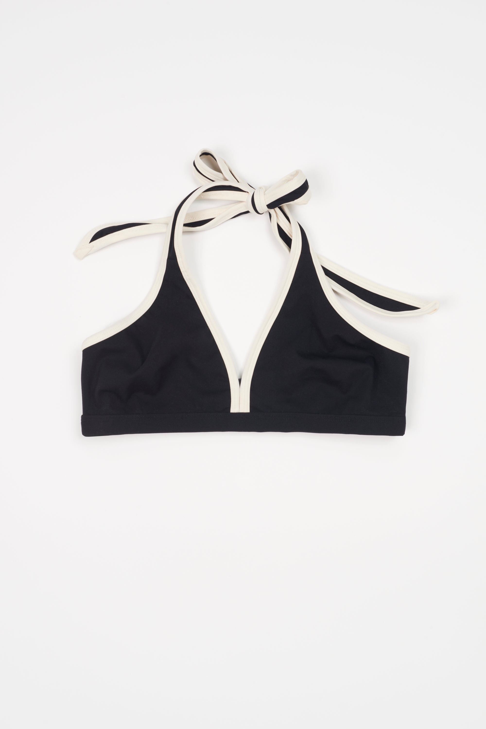 Sandra Triangle Halter Bikini Top | Black