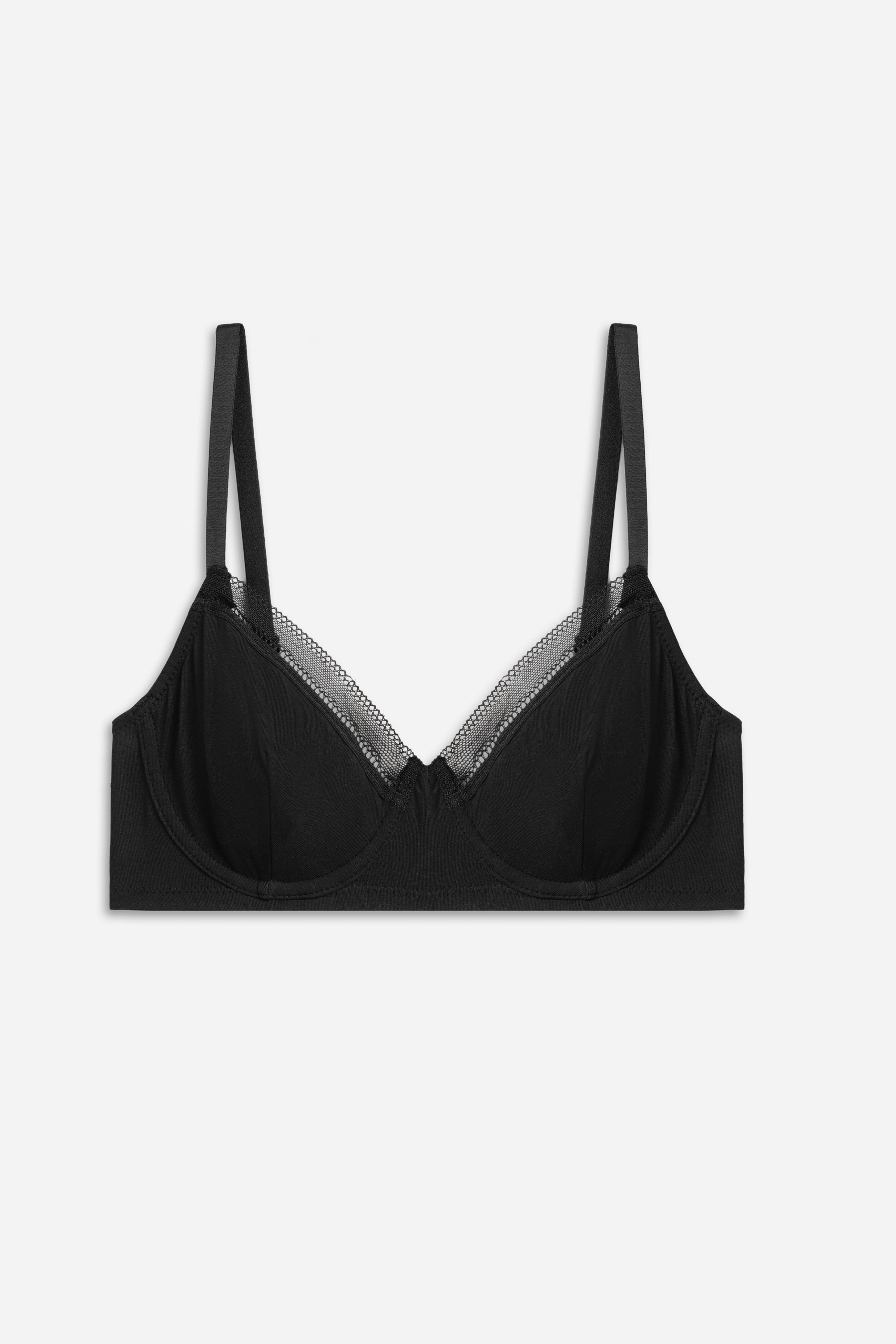Signature Cotton Underwire Bra | Black
