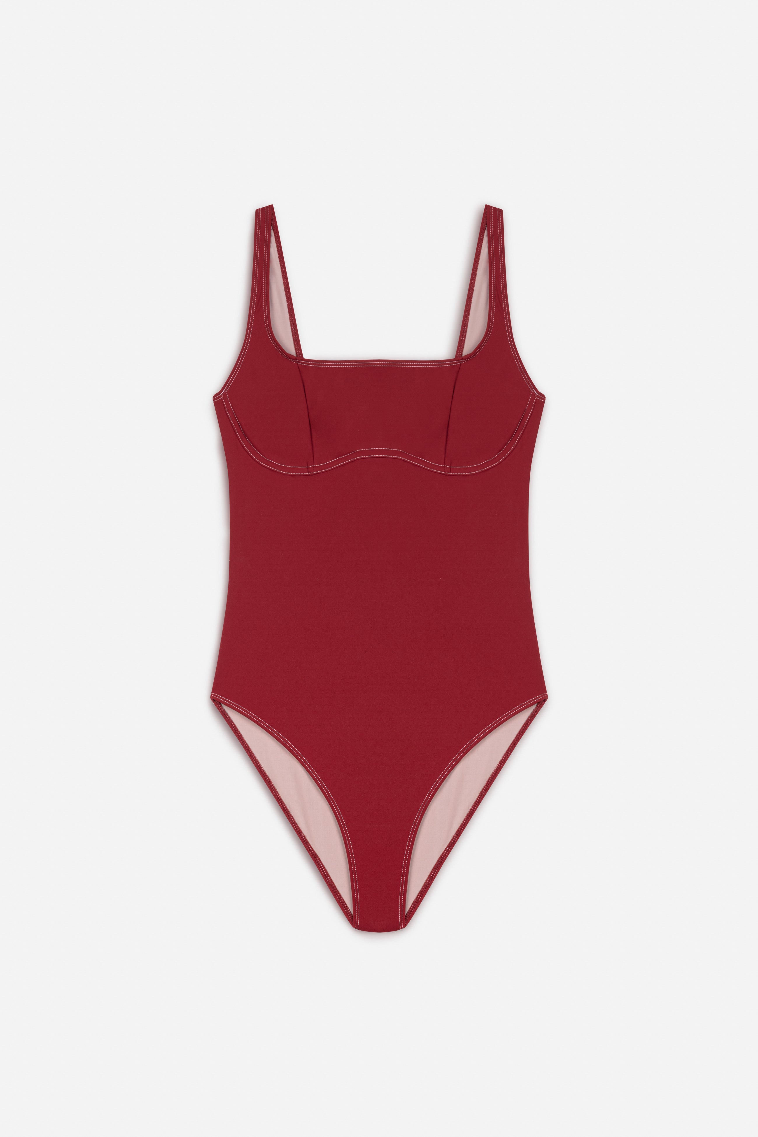 Kelly Underwire Bandeau One Piece Suit | Crimson