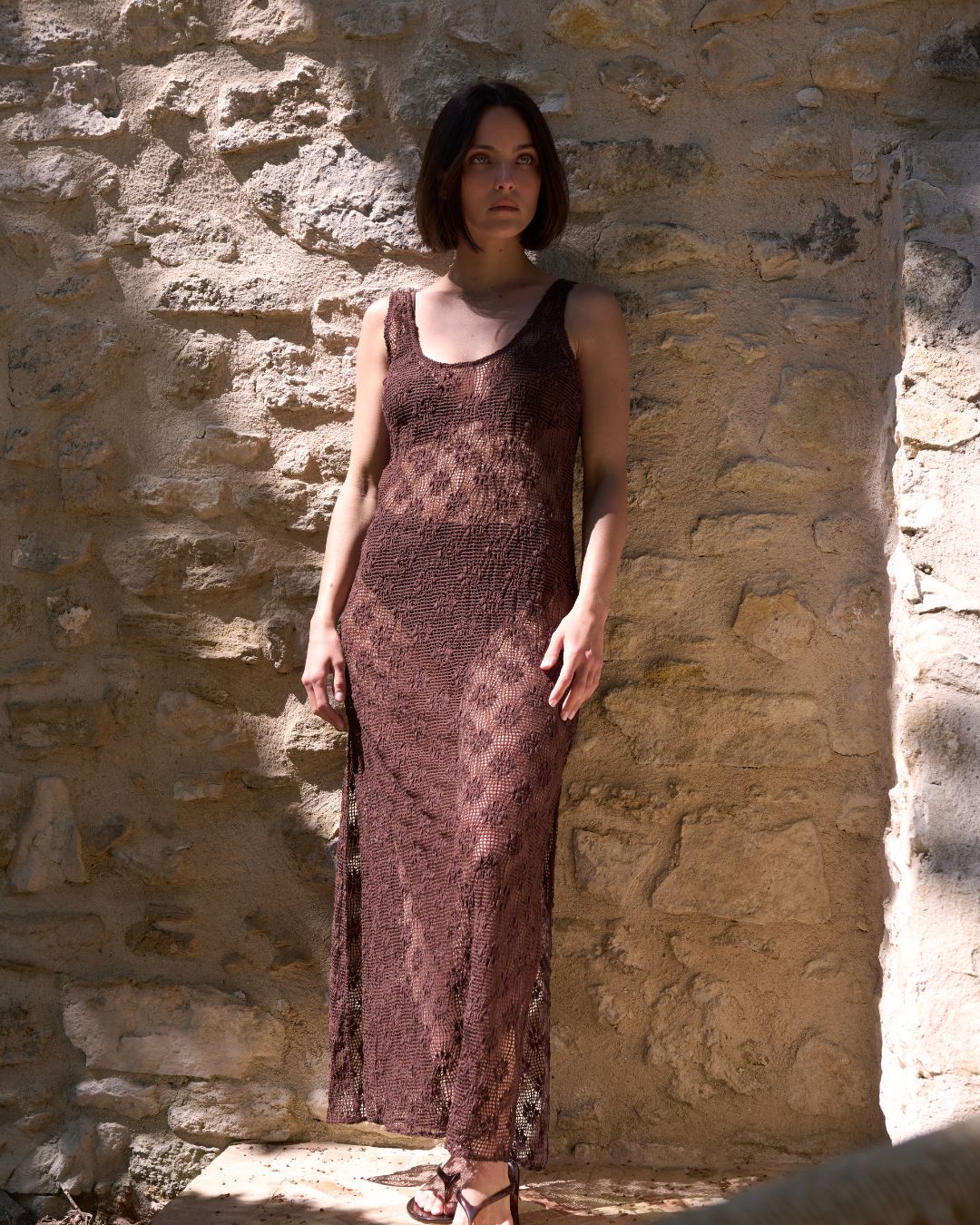 Handloom Maxi Dress | Choco