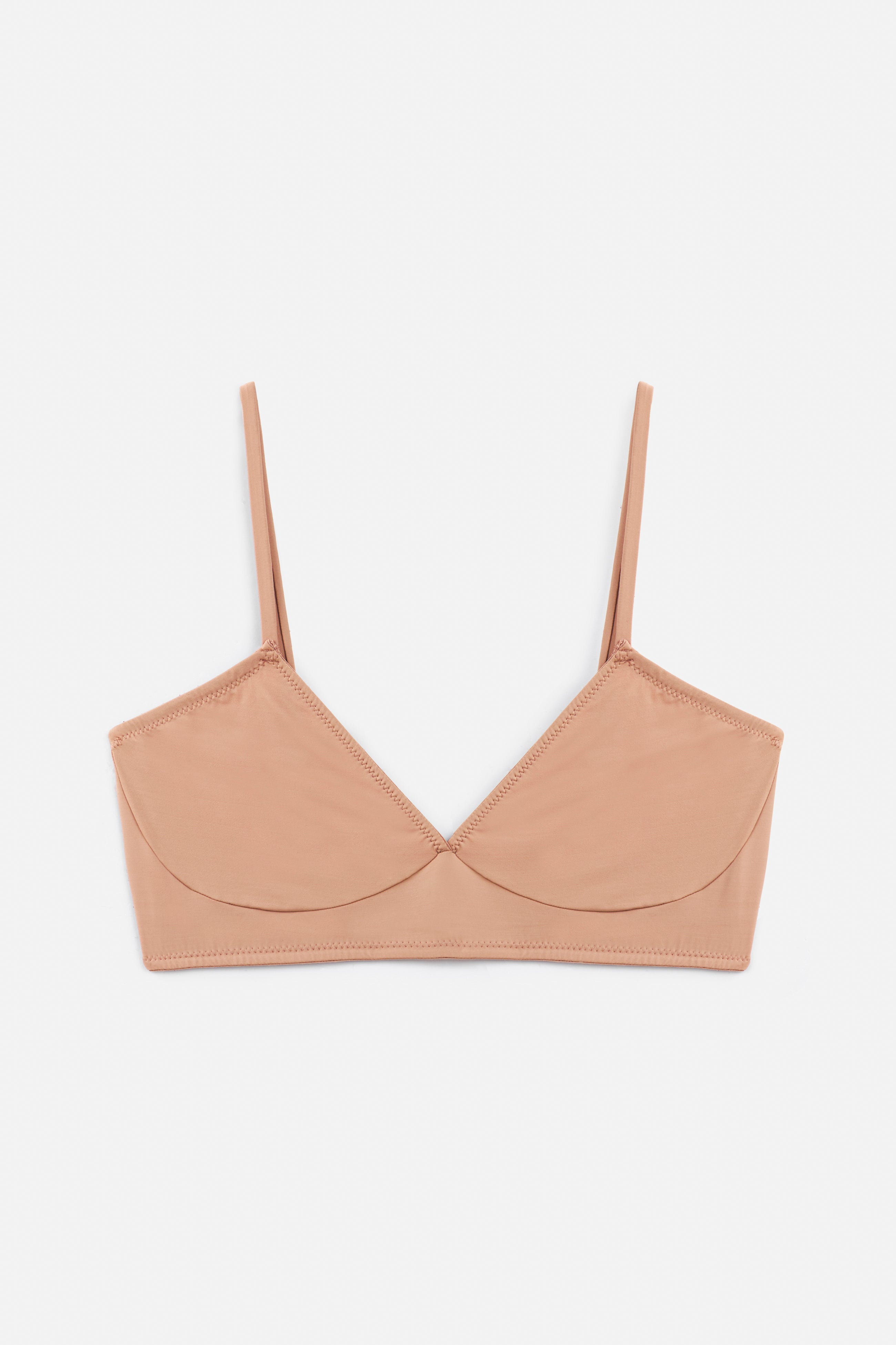 Nano Minimal Soft Triangle Bra | Bronze