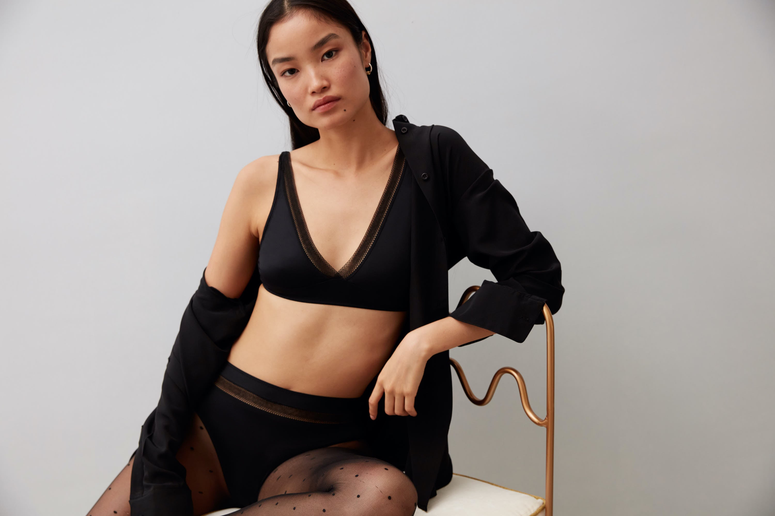 Nano Soft Cup Plunge Bra | Black