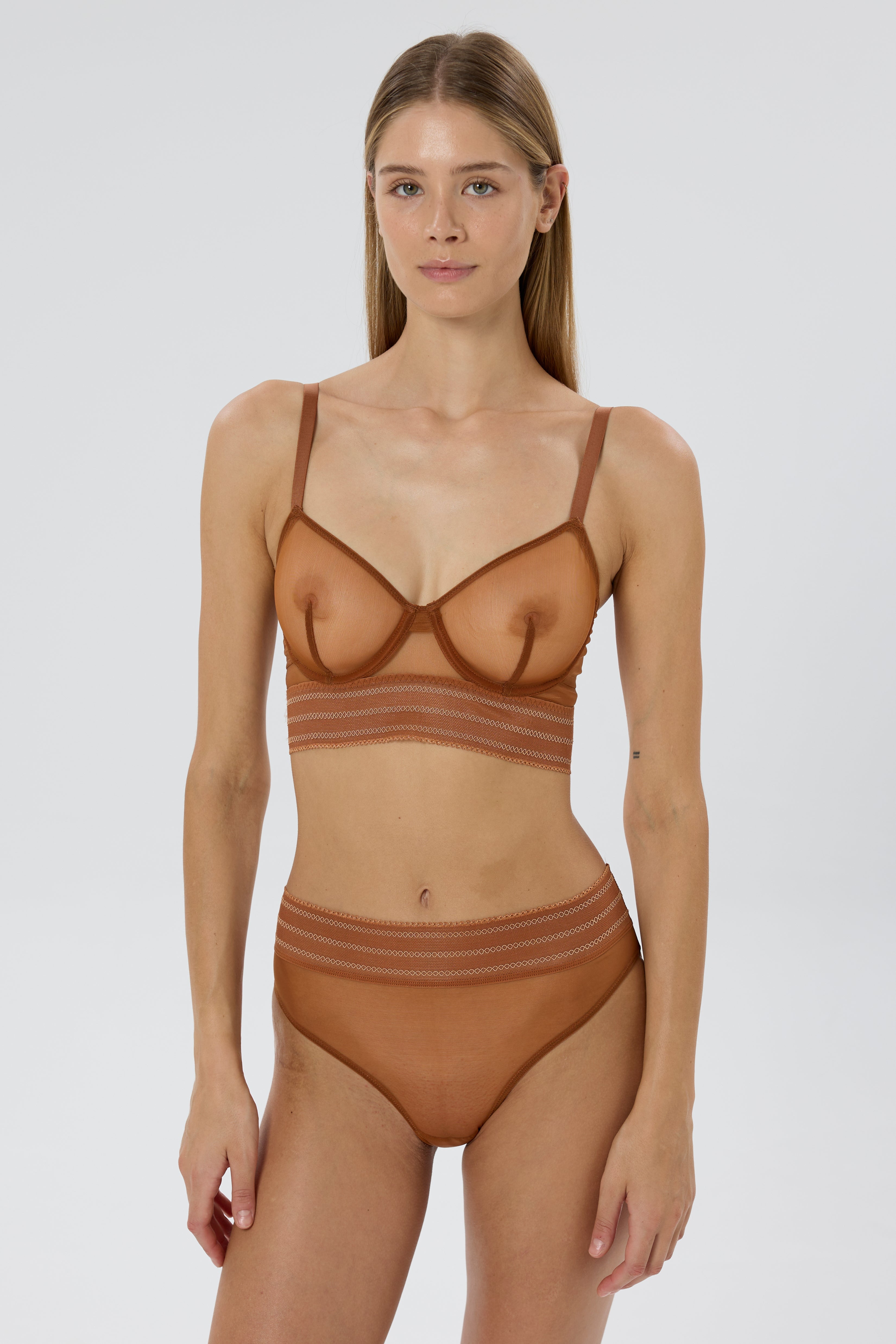 Bare Underwire Full Cup Longline Bra | Ginger