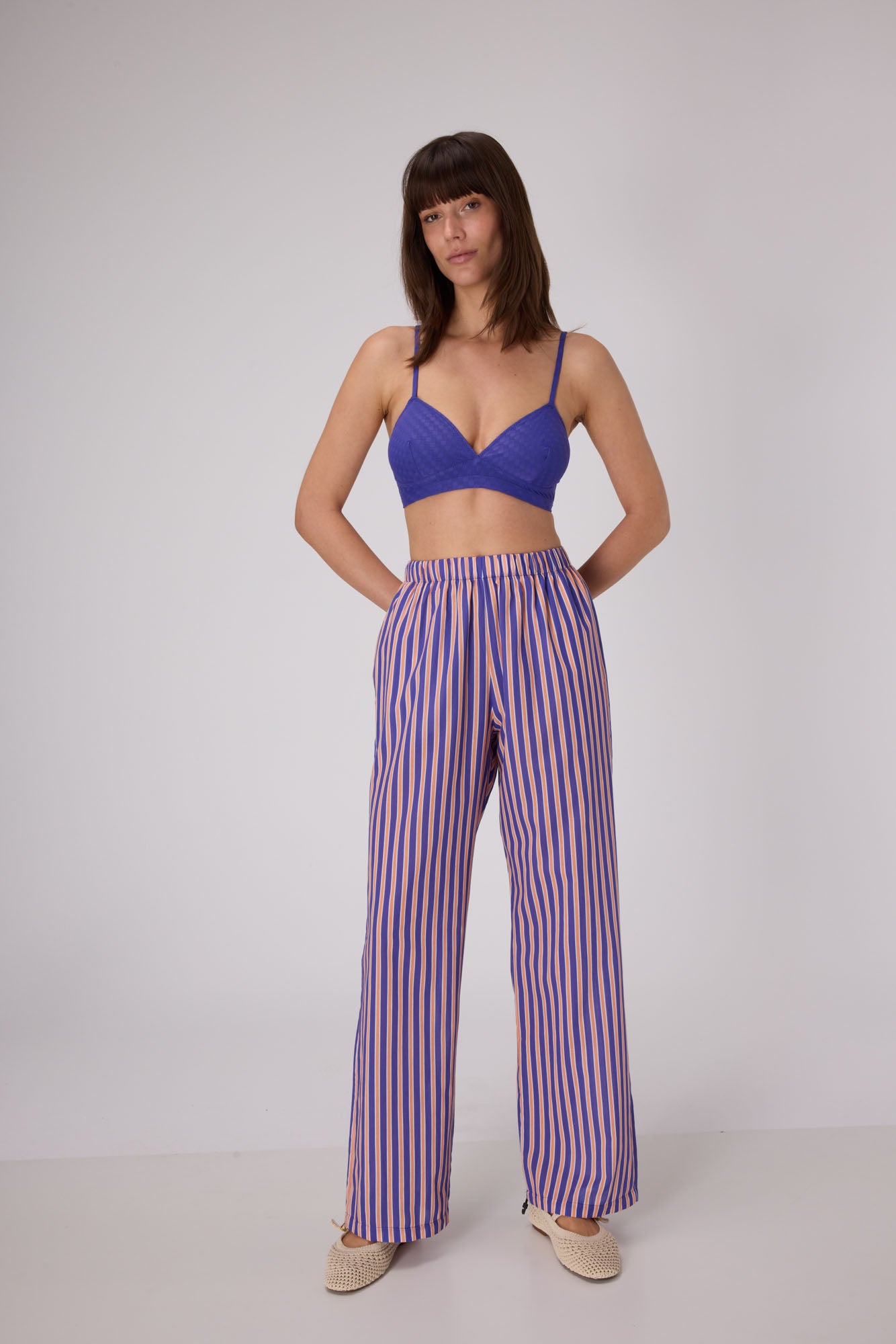 Porto Relaxed Pants  | Iris / Persimmon