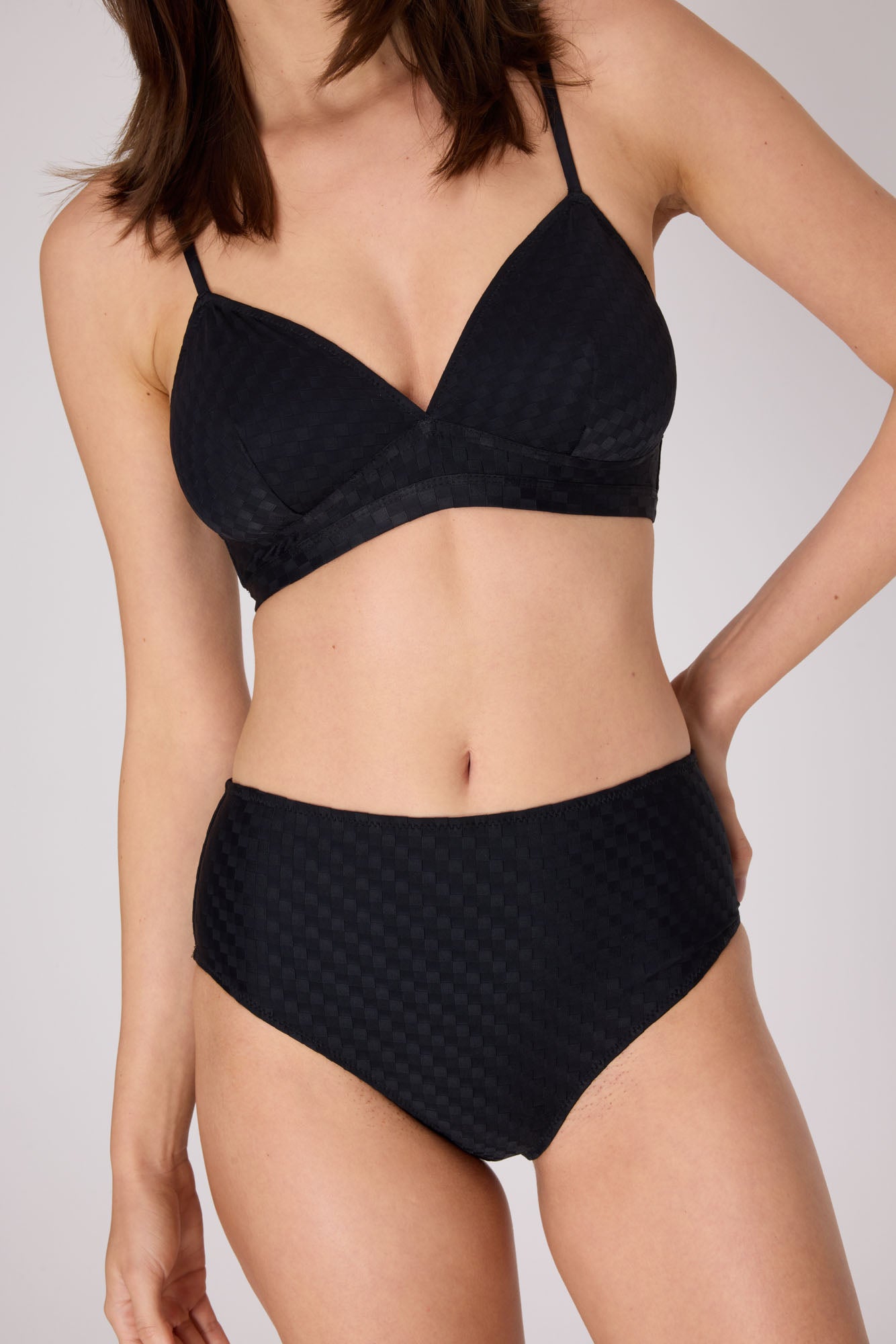 Mosaic Triangle Bikini Top | Black