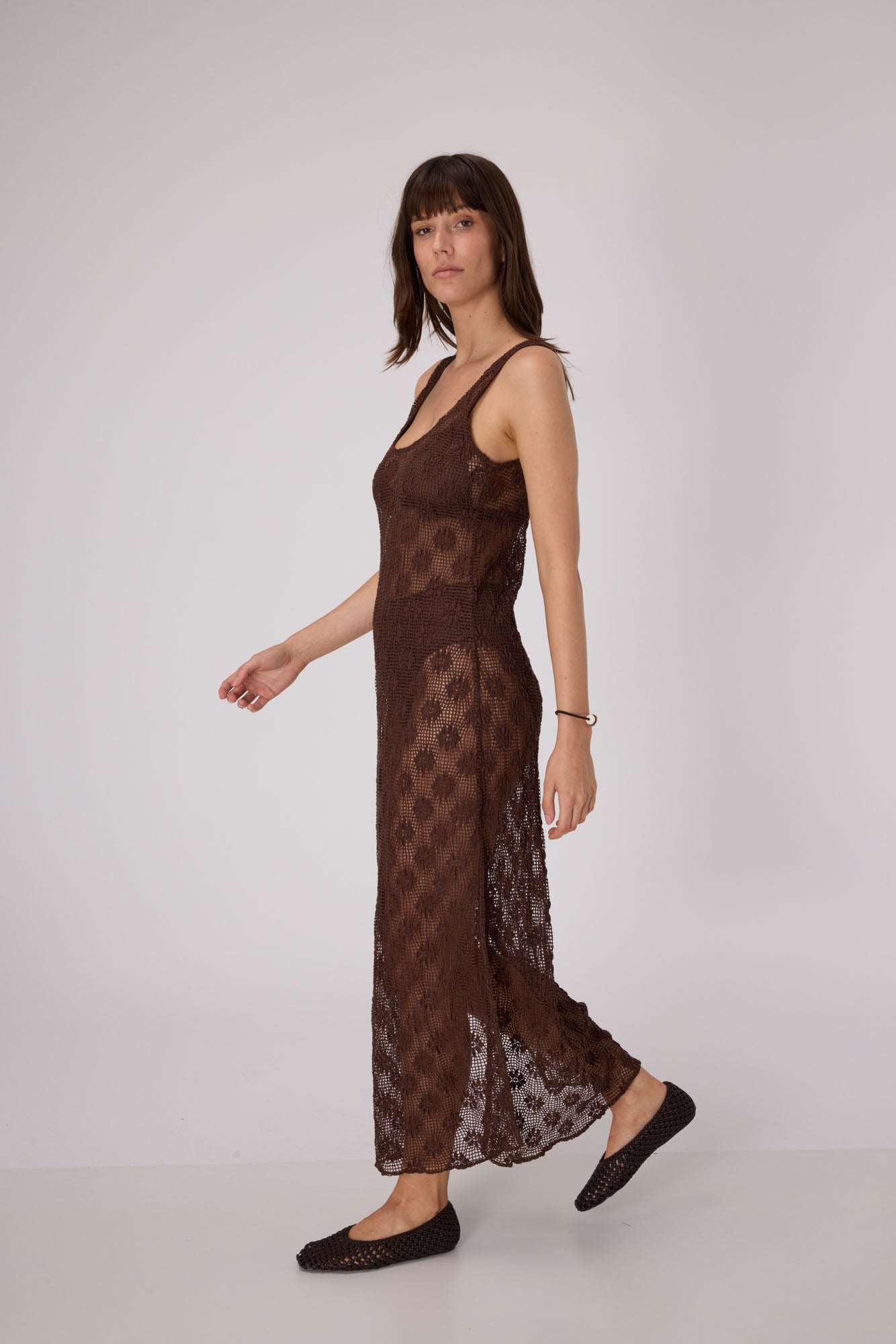 Handloom Maxi Dress  | Choco