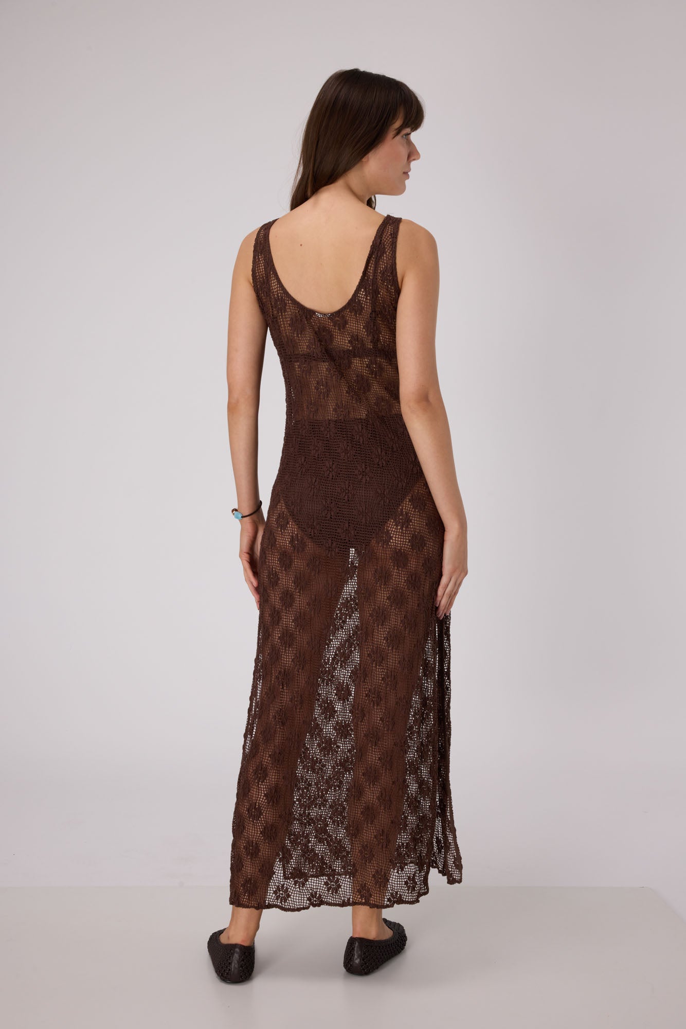 Handloom Maxi Dress  | Choco