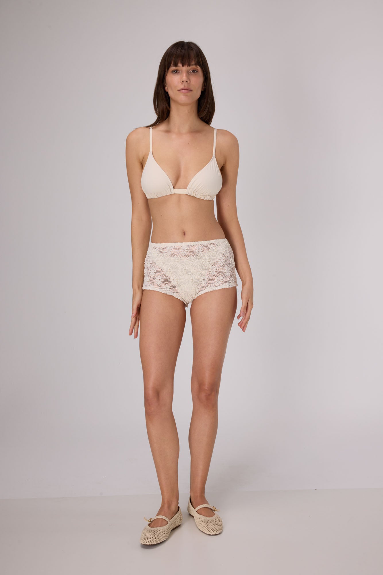 Handloom Shorts  | Cream