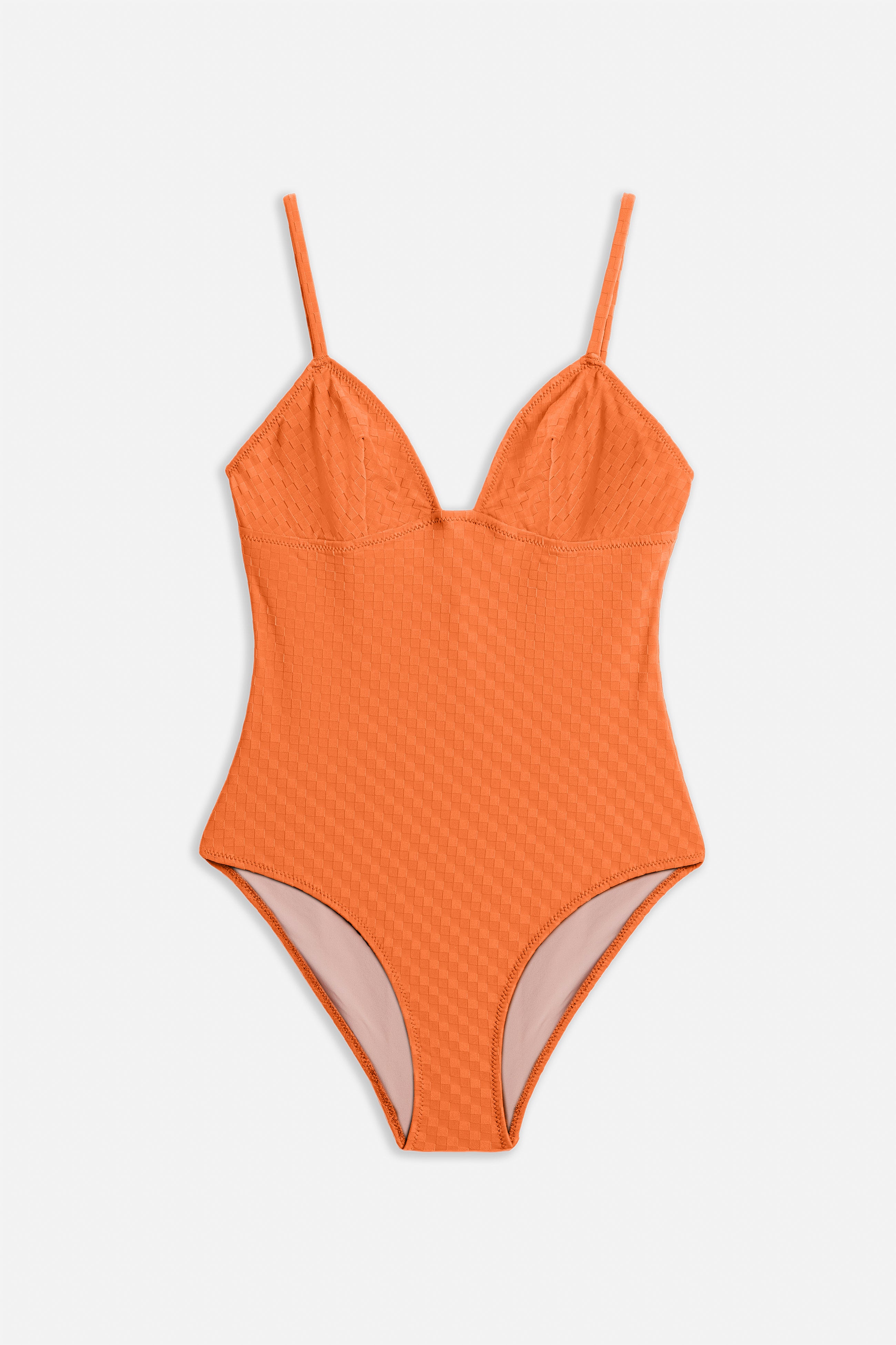 Mosaic Triangle Cup One Piece Suit | Persimmon