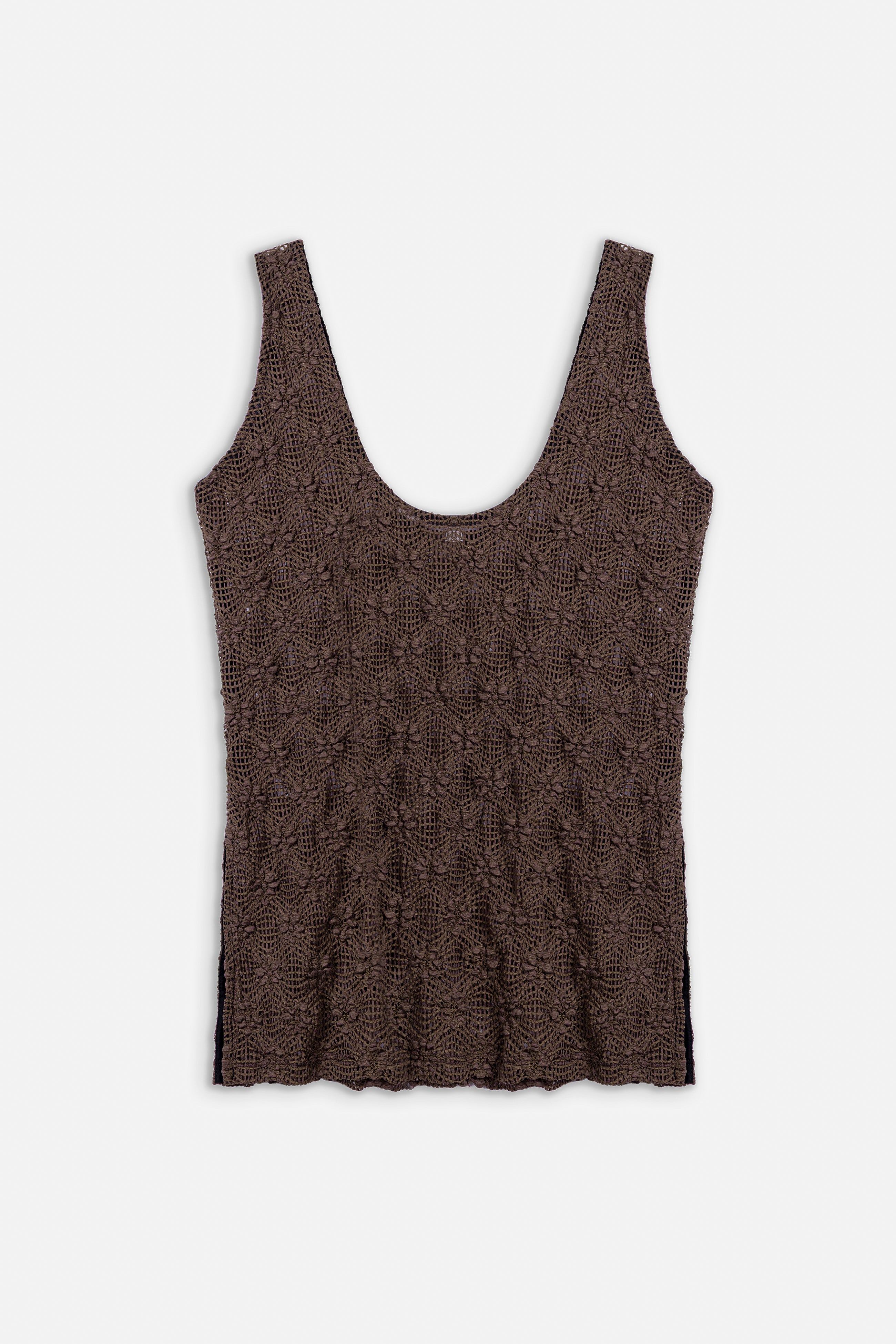 Handloom Tank Top  | Choco