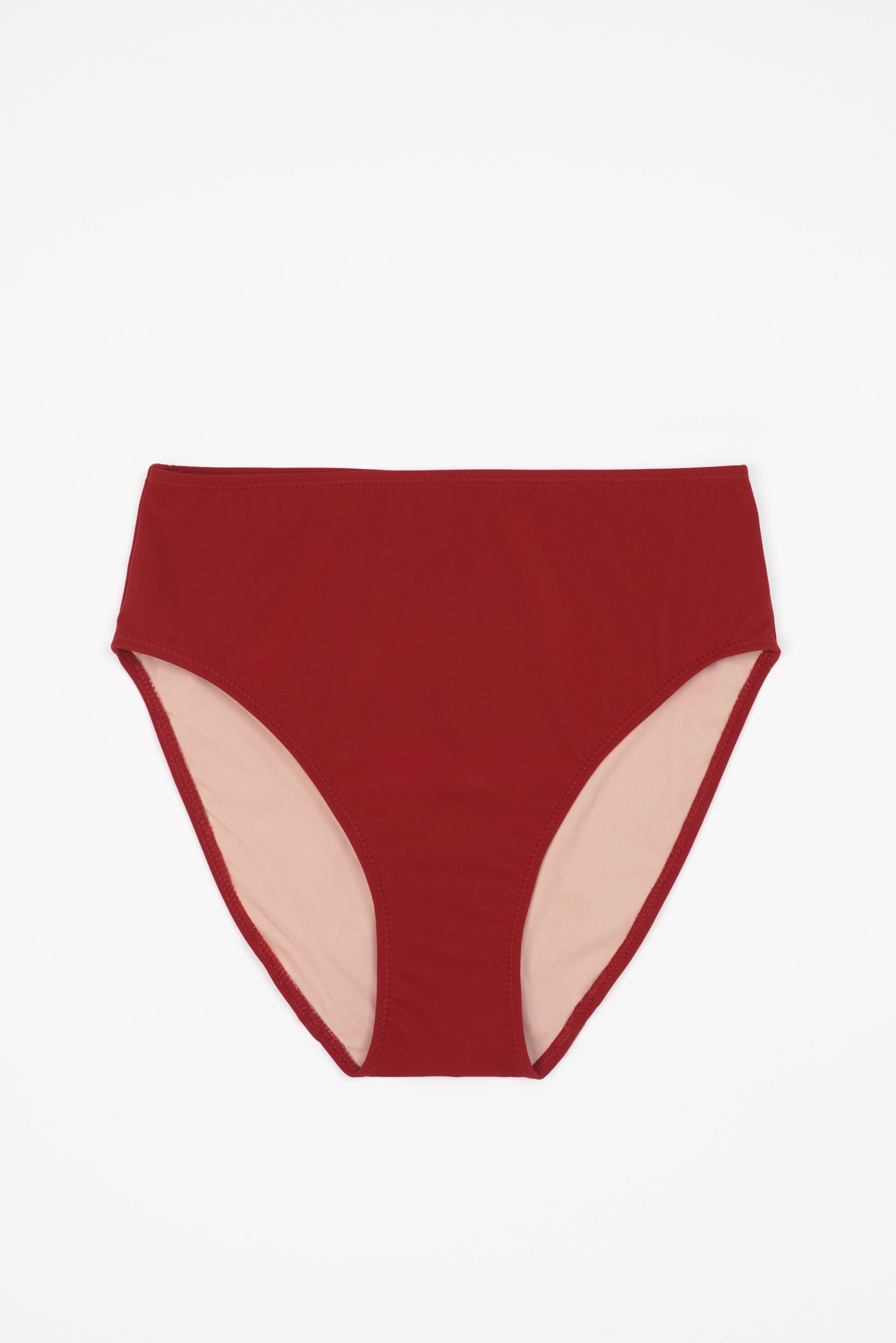 Essential High Waist Bikini Bottom Crimson