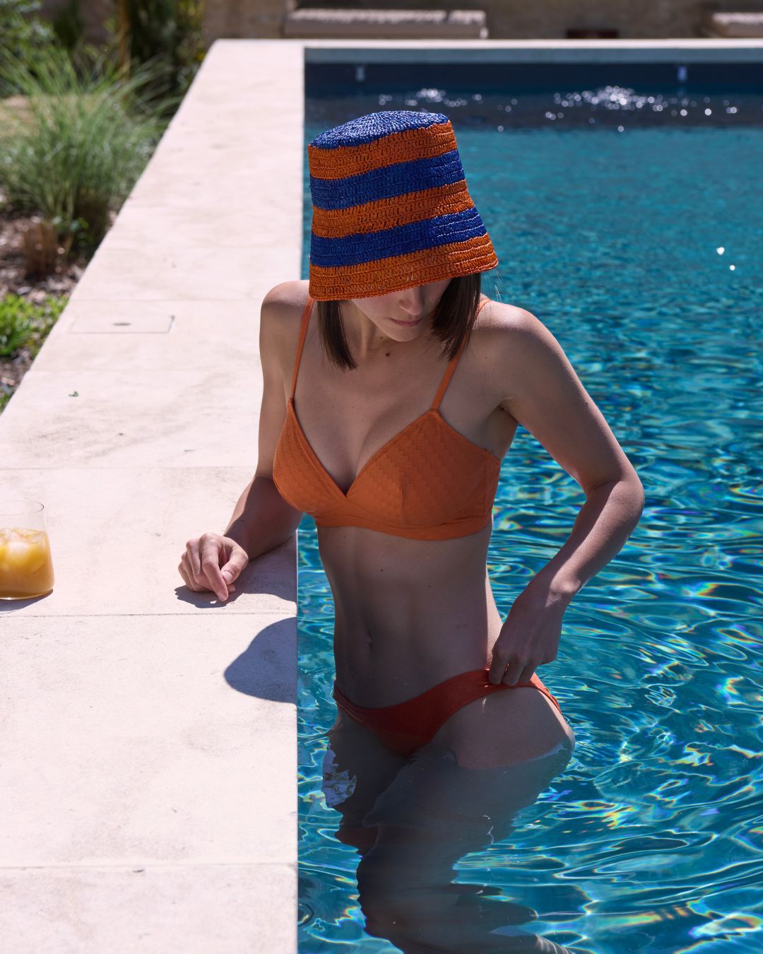 Mosaic Triangle Bikini Top | Persimmon
