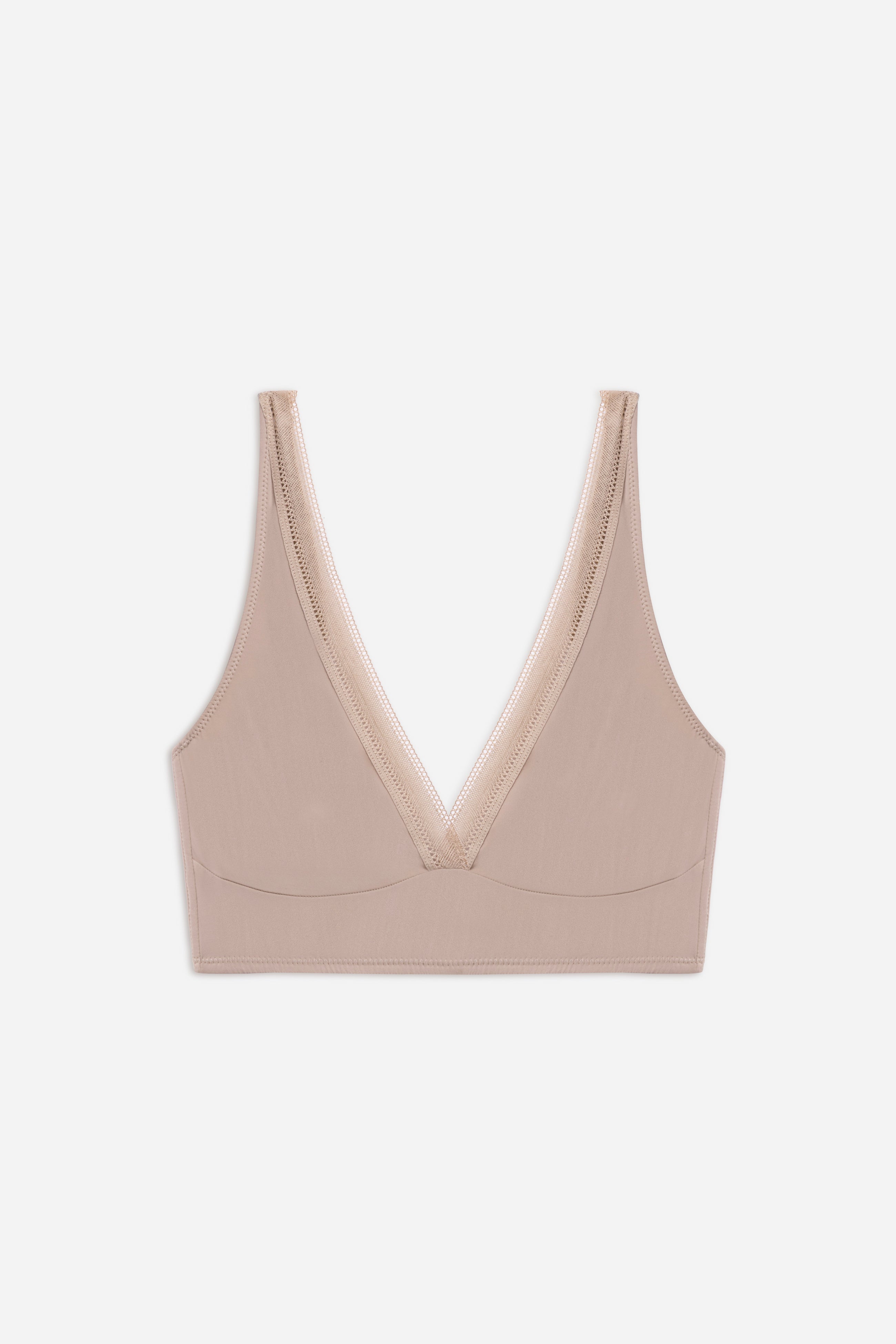 Nano Soft Cup Plunge Bra | Nude