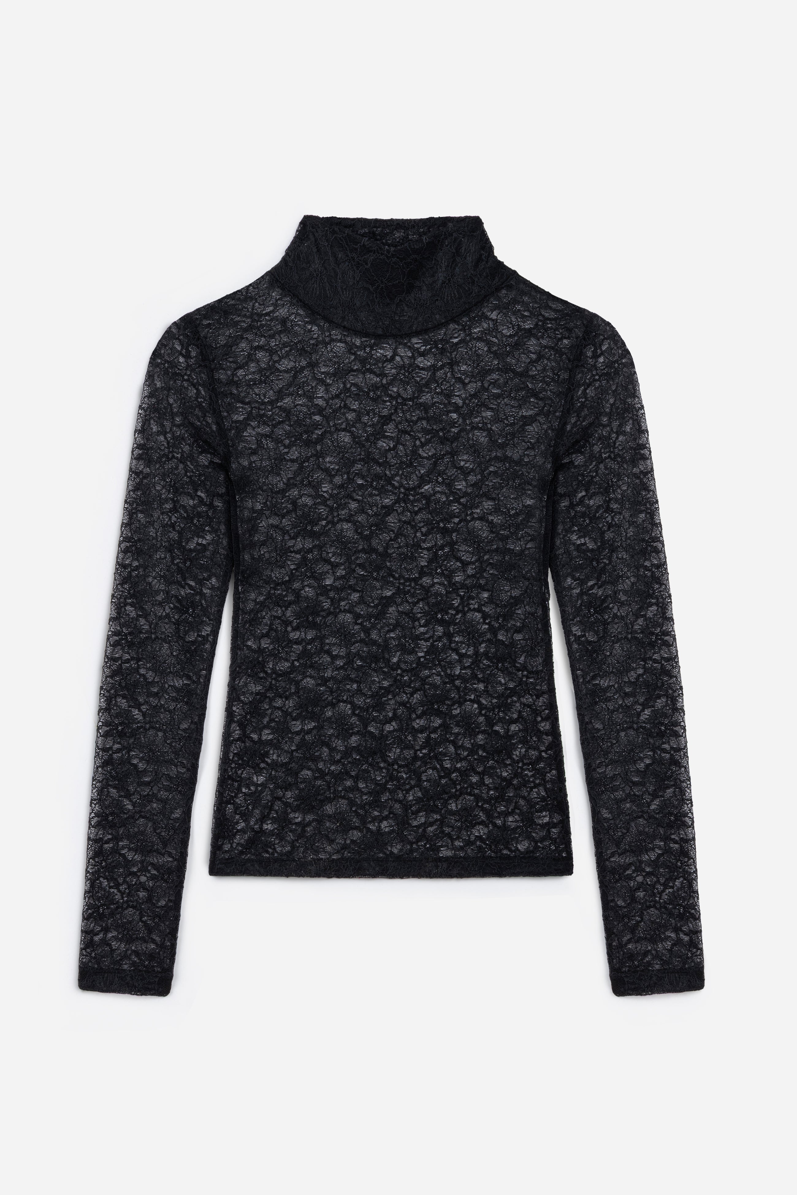 Marie Mock Neck Long Sleeve Top | Black
