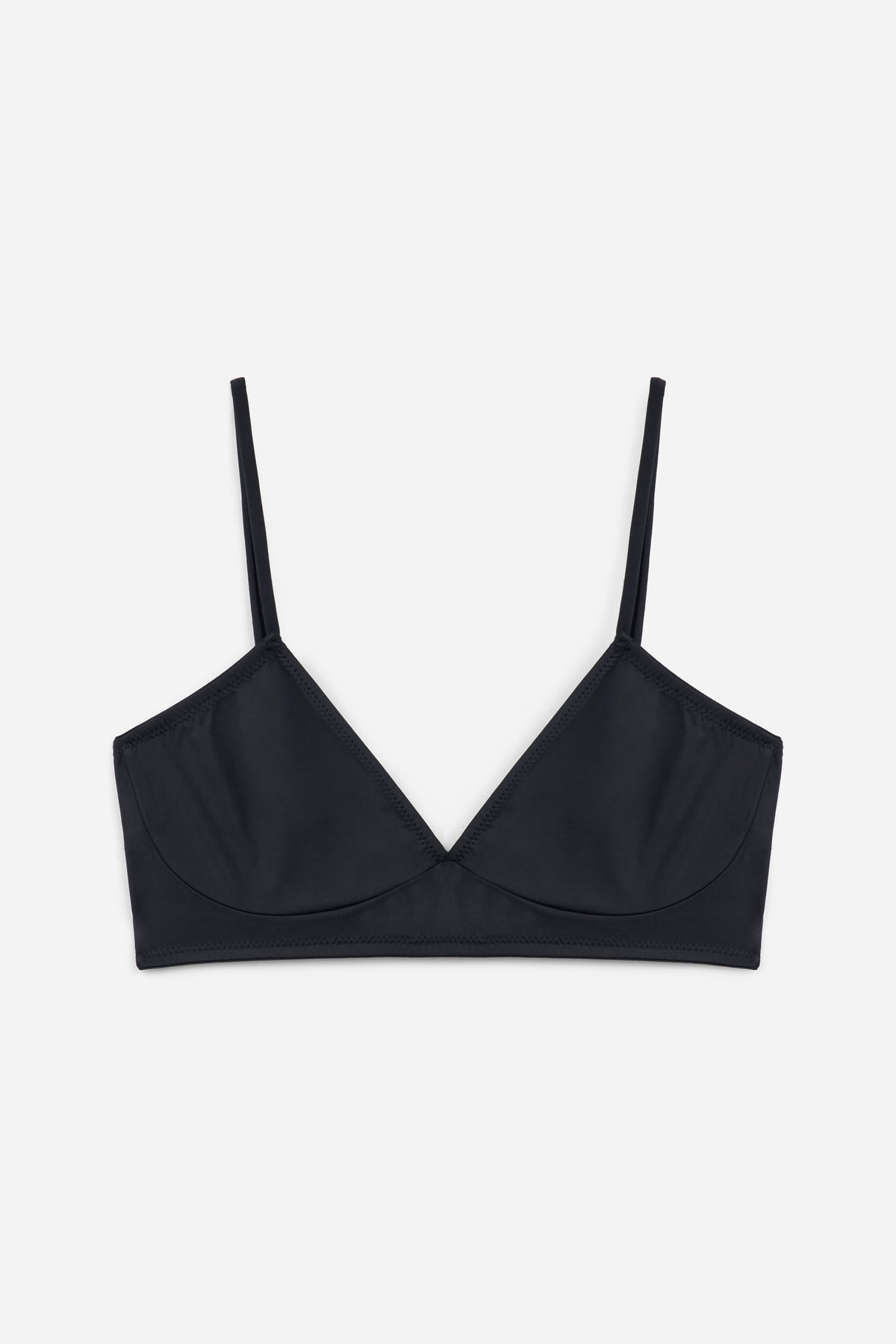 Nano Minimal Soft Triangle Bra | Black