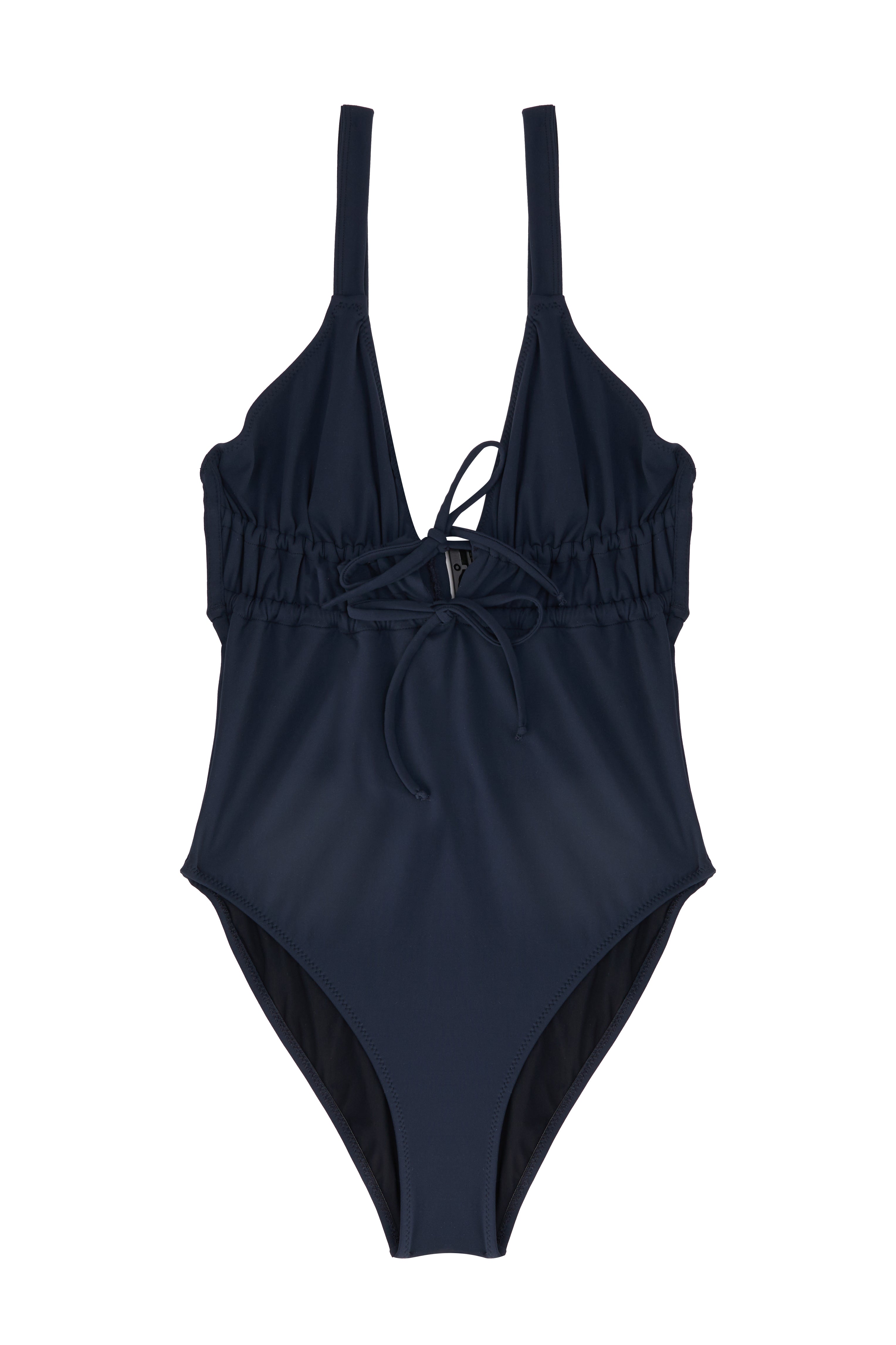 Tori Triangle Tie Detailed One Piece Suit | Deep Blue