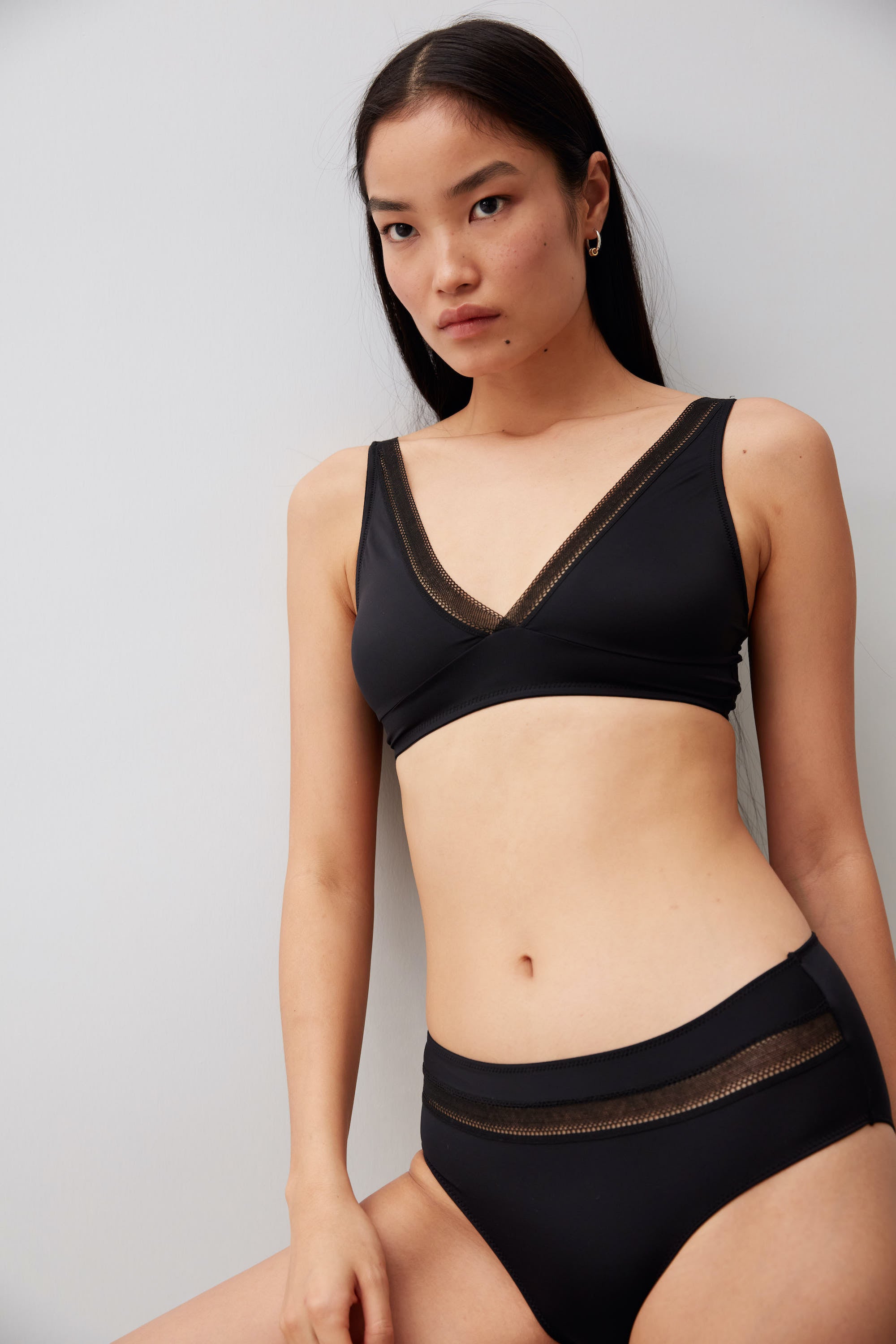 Nano Soft Cup Plunge Bra | Black